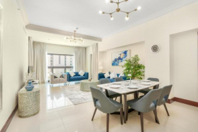 Palm Oasis Retreat in Palm 2BR Teal & Gray Elegance Palm Jumeriah- Private Beach & Fairmont Access